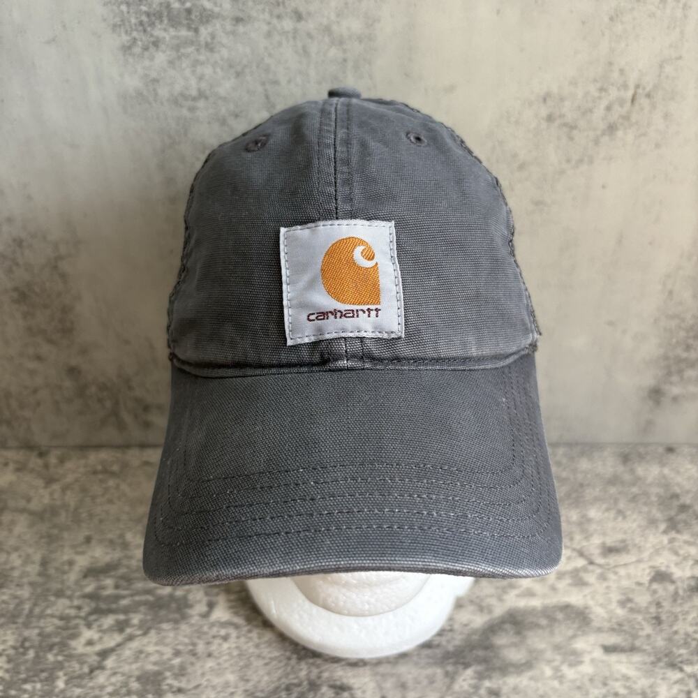 Carhartt Trucker Hat Gray Mesh Back SnapBack Workwear Cap
